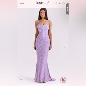 House of CB Lilac Lace Maxi Dress